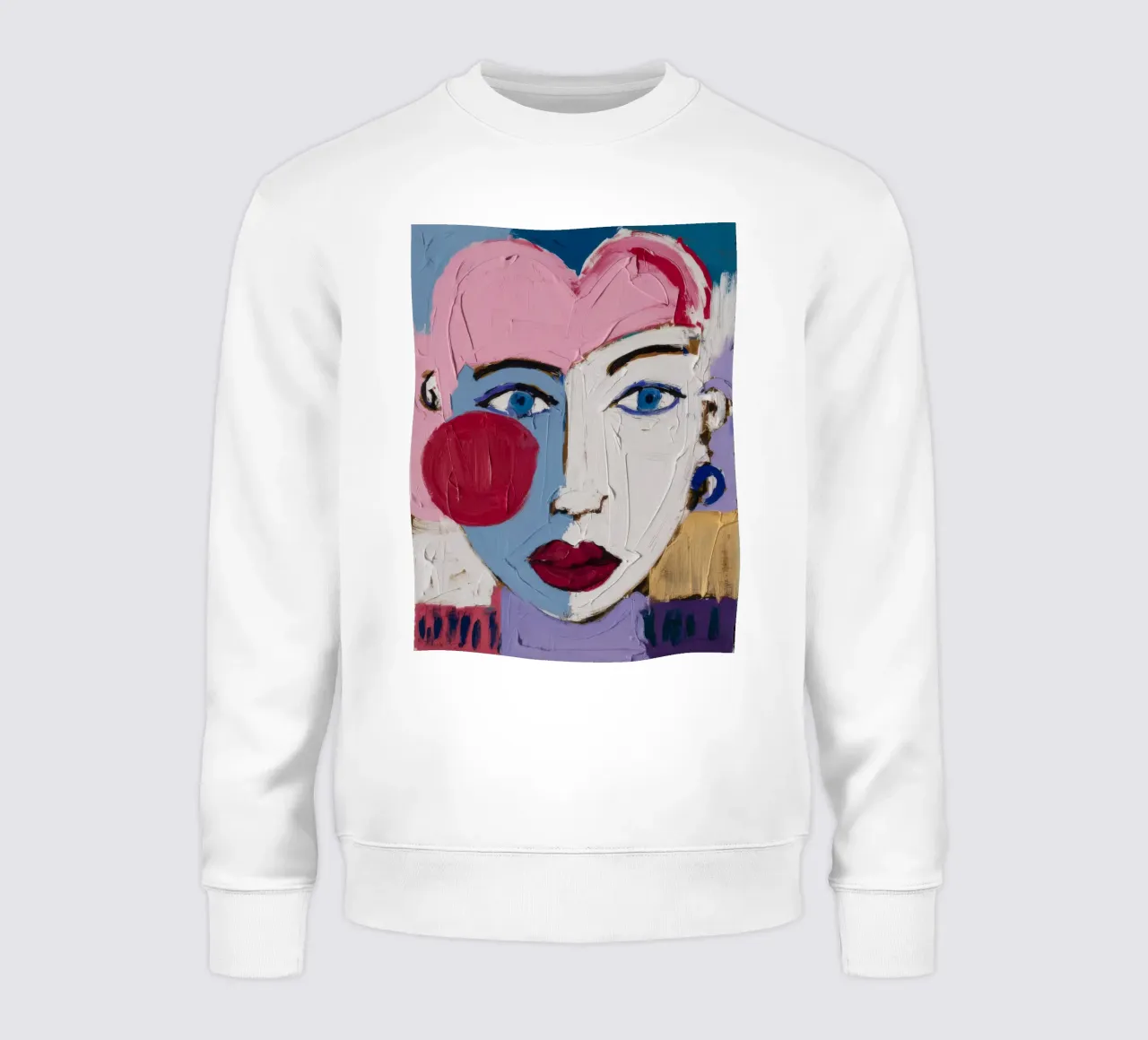 Vibrant Expressionist Face sweatshirt by Lunar Templar