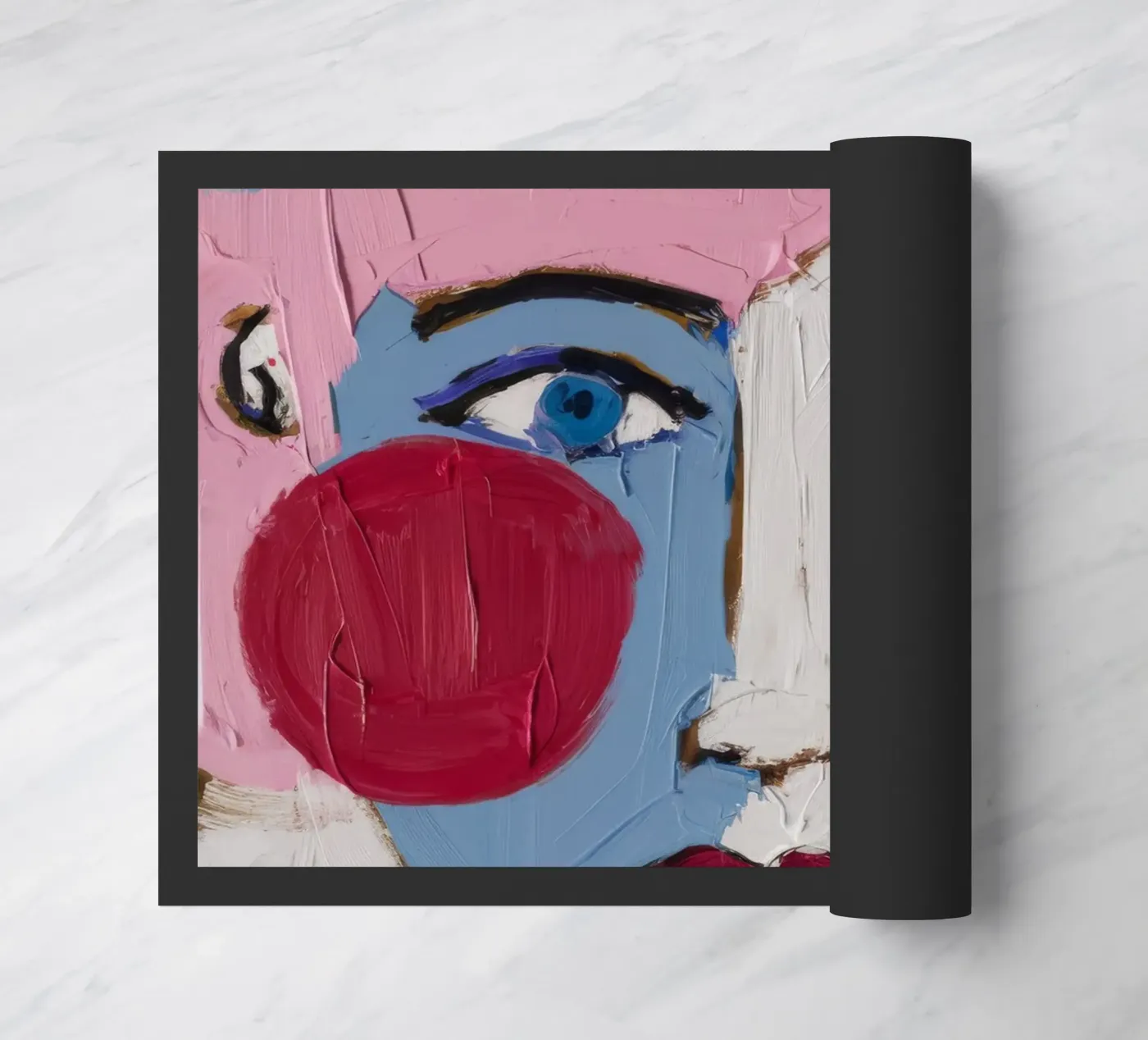 Vibrant Expressionist Face doormat by Lunar Templar