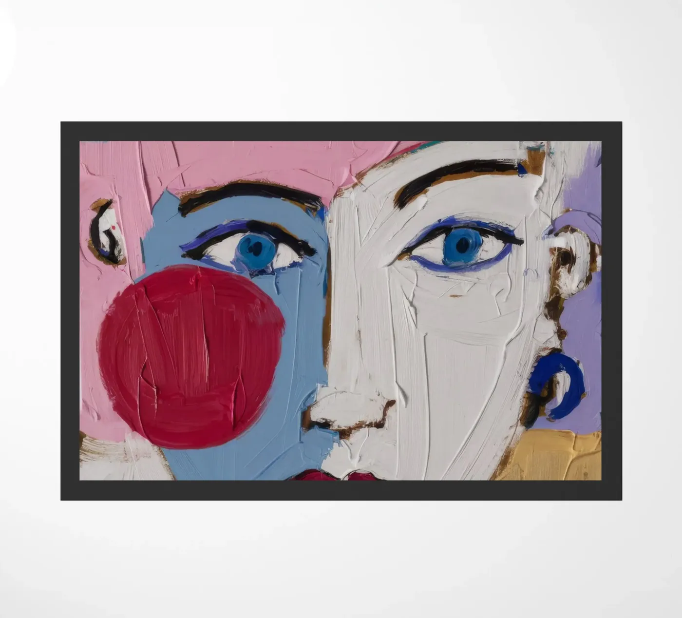Vibrant Expressionist Face doormat by Lunar Templar