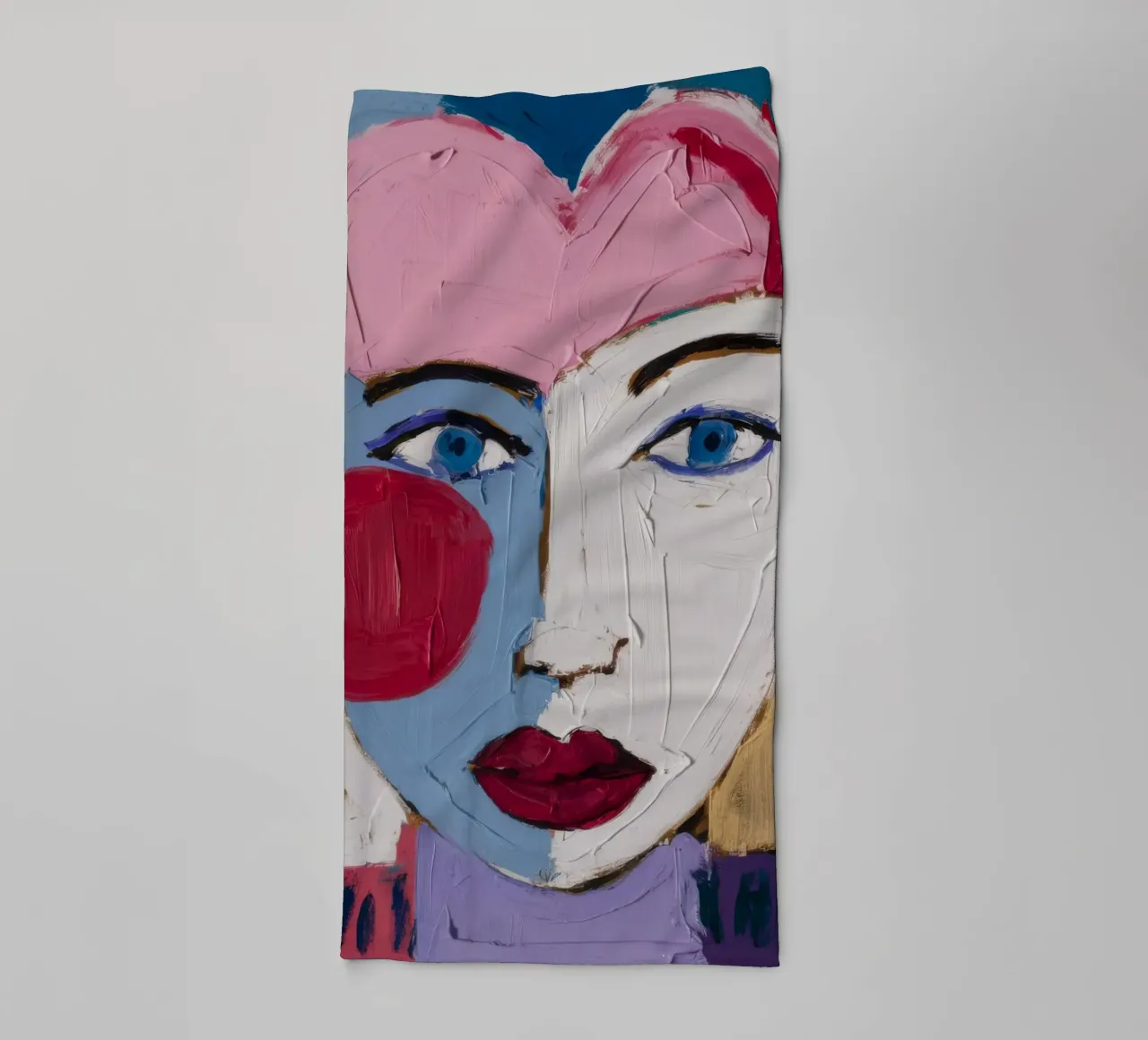 Vibrant Expressionist Face towel by Lunar Templar