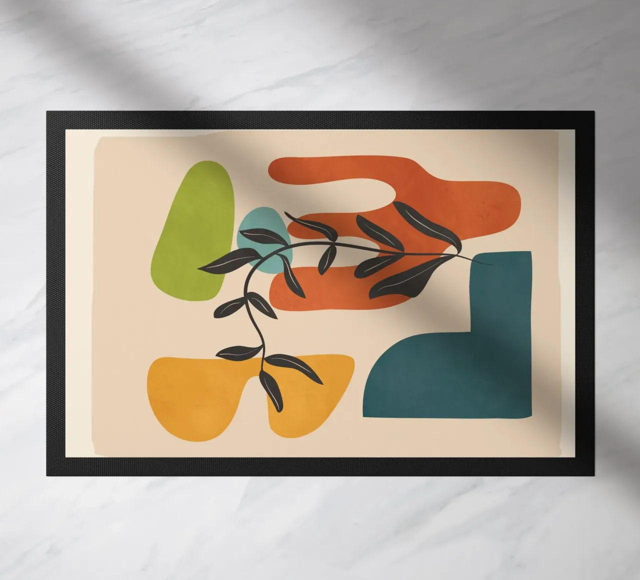 Minimal Balance – Abstract Forms IV Fußmatte von Nadjaa
