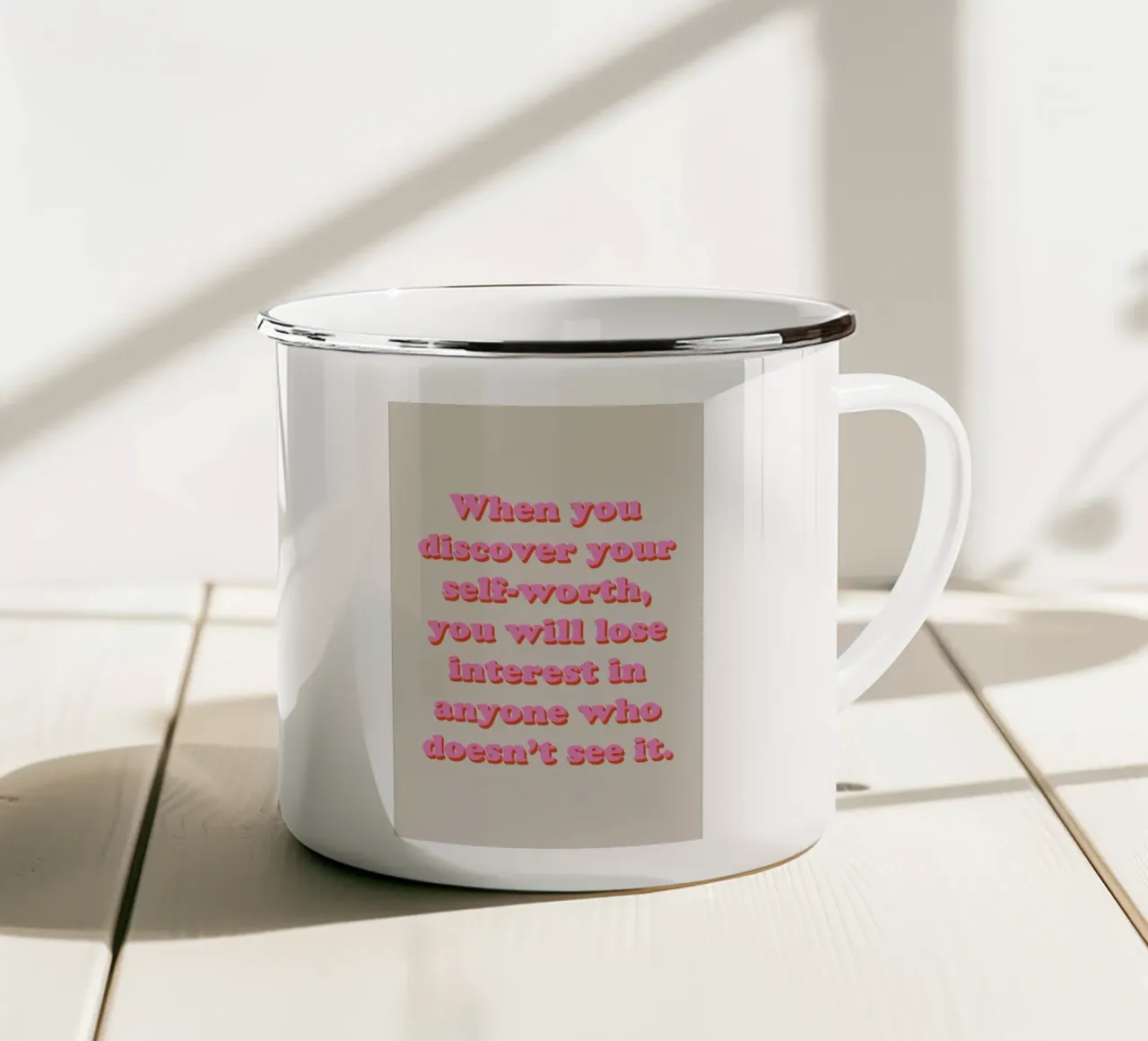 Discover Your Self-Worth tazza in smalto da Studio One