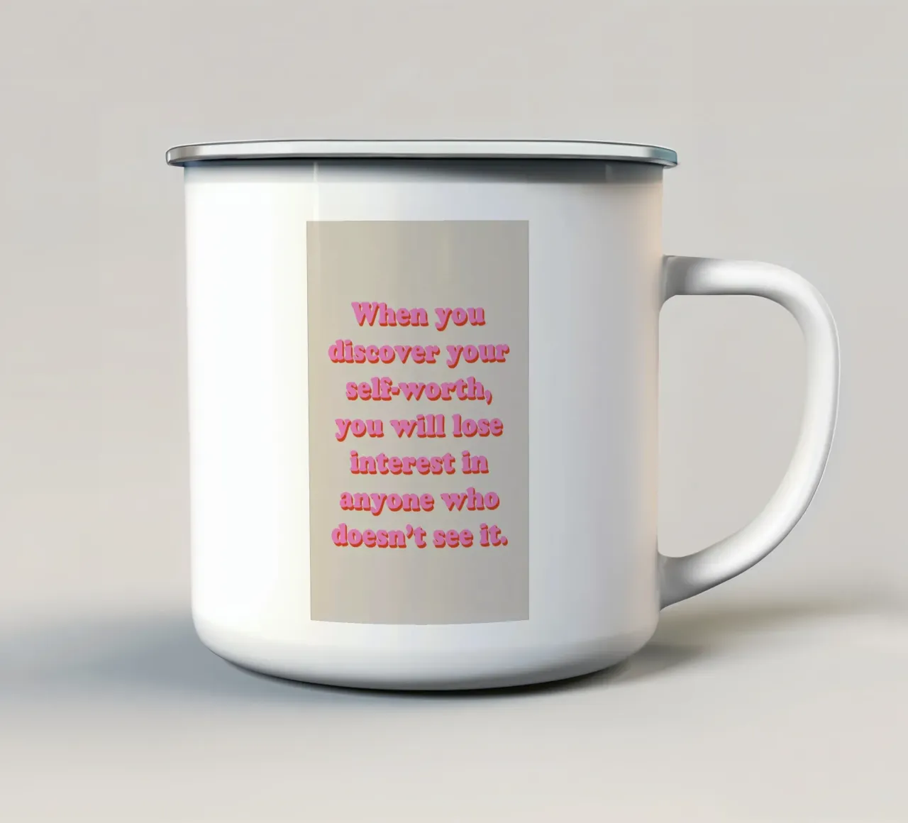 Discover Your Self-Worth tazza in smalto da Studio One