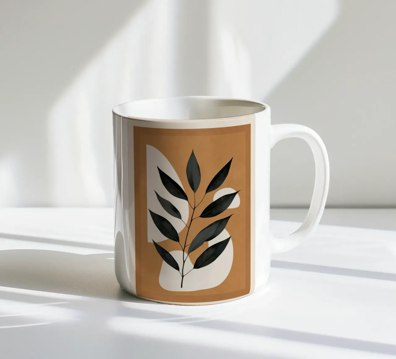 Minimalist Abstract Art Branch 4 tazza in ceramica da Nadjaa