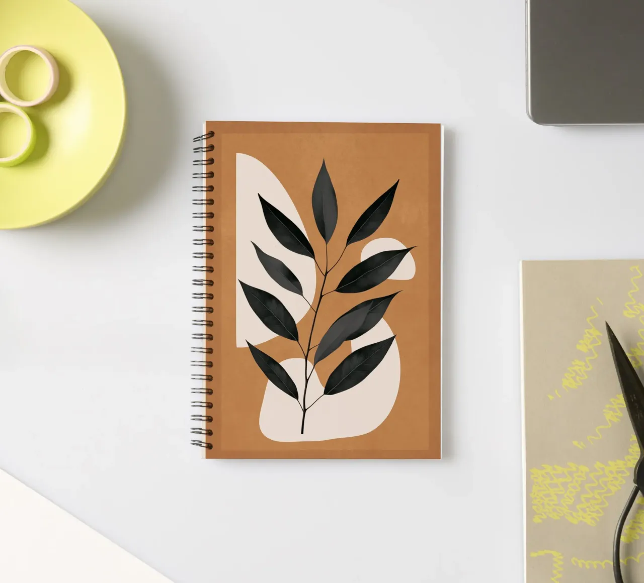 Minimalist Abstract Art Branch 4 spiral notebook by Nadjaa