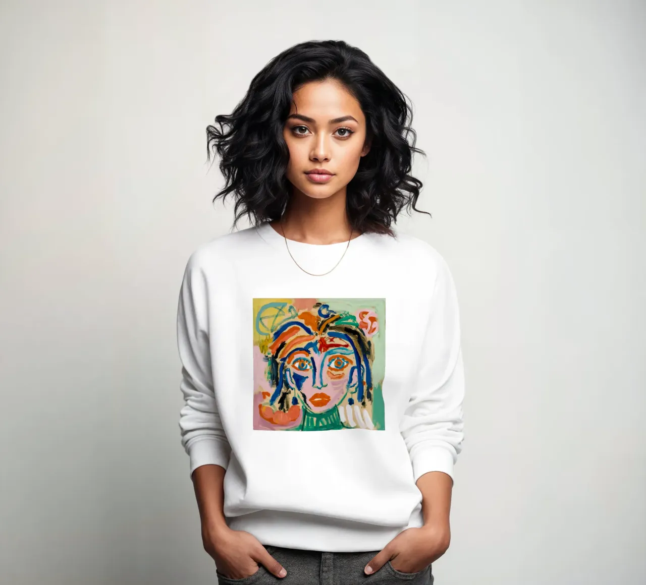 Colorful Whimsical Character sweatshirt by Lunar Templar