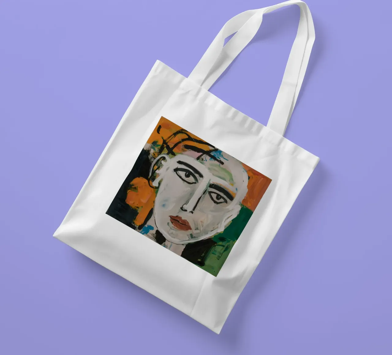 Bold Abstract Face tote bag by Lunar Templar