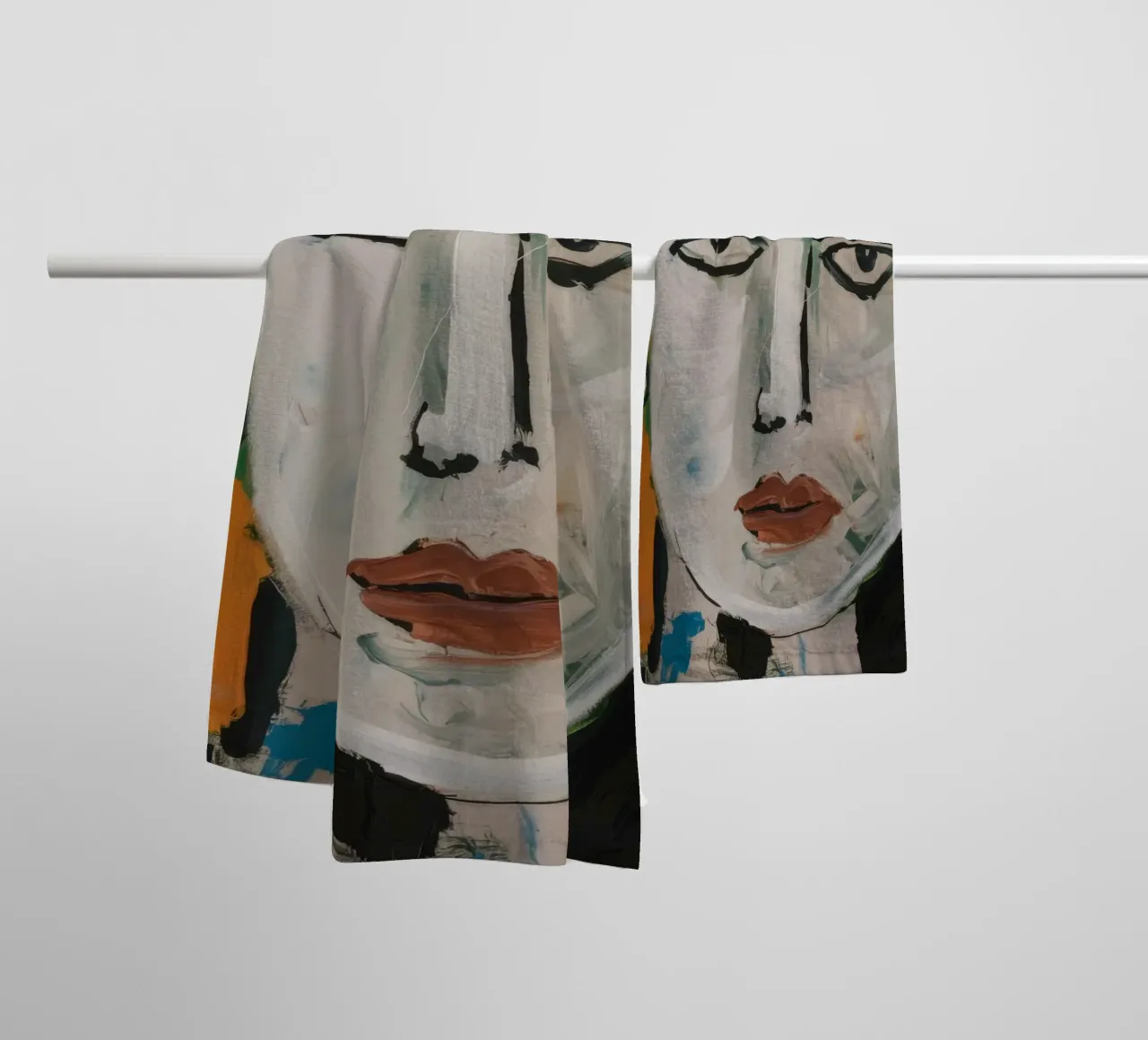 Bold Abstract Face towel by Lunar Templar