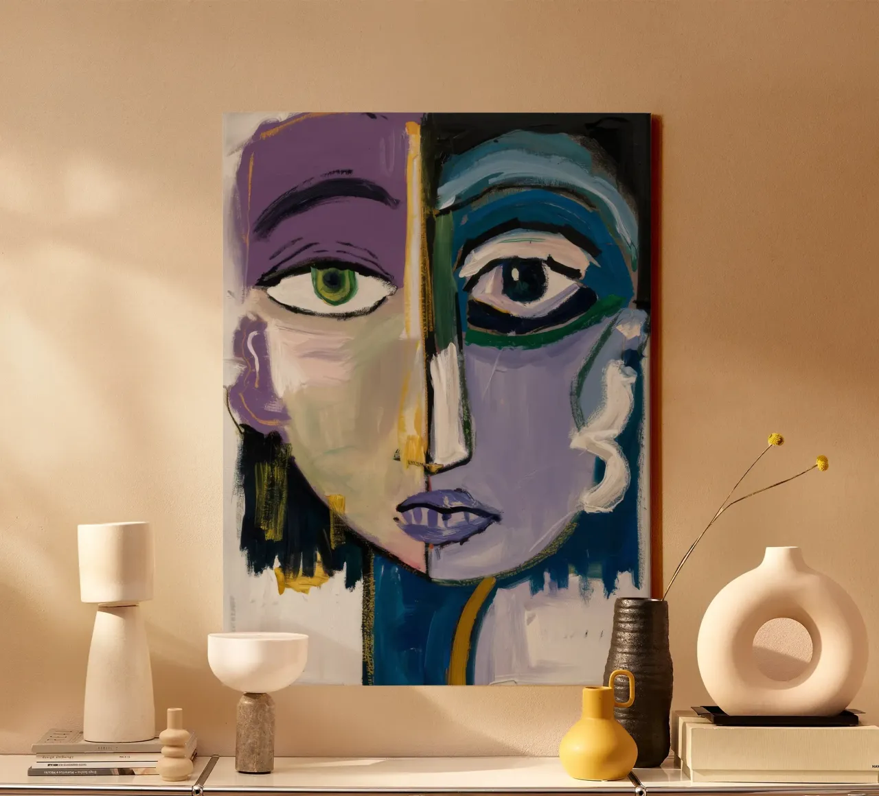 Minimalist Abstract Face canvas by Lunar Templar