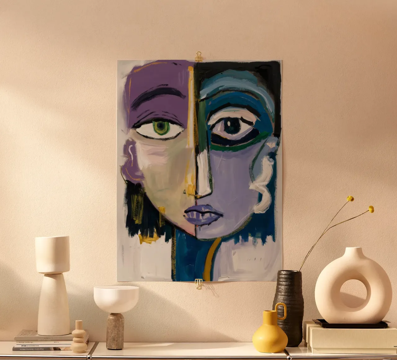 Minimalist Abstract Face hahnemühle by Lunar Templar