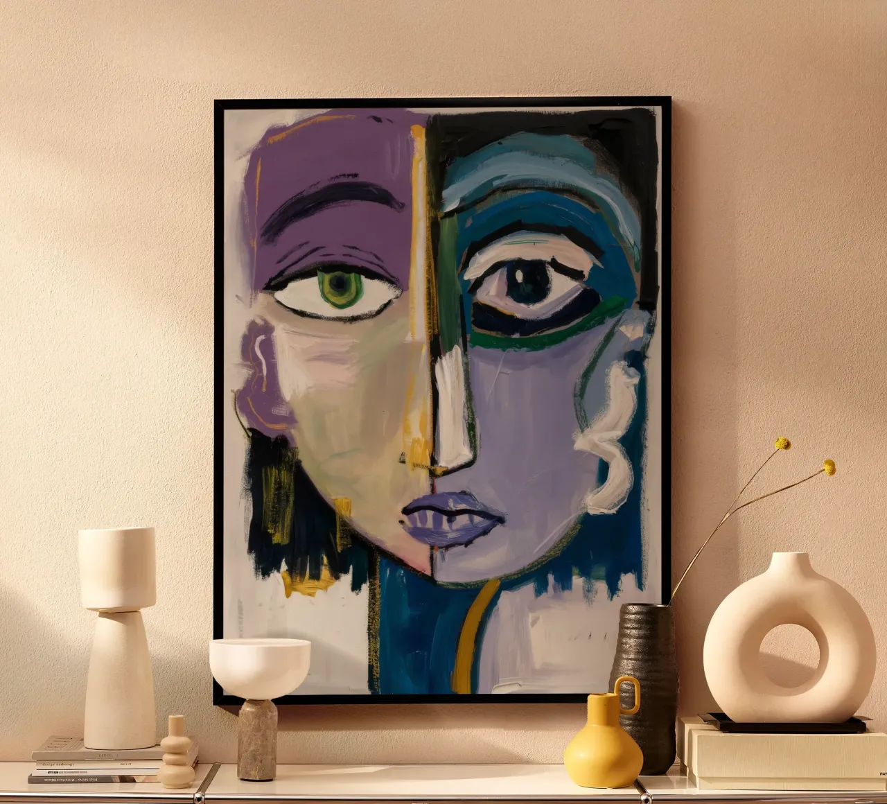 Minimalist Abstract Face hahnemühle by Lunar Templar
