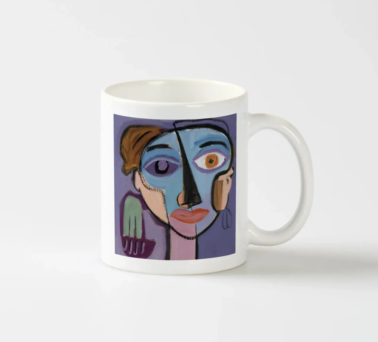 Cubist Emotional Portrait ceramic mug by Lunar Templar