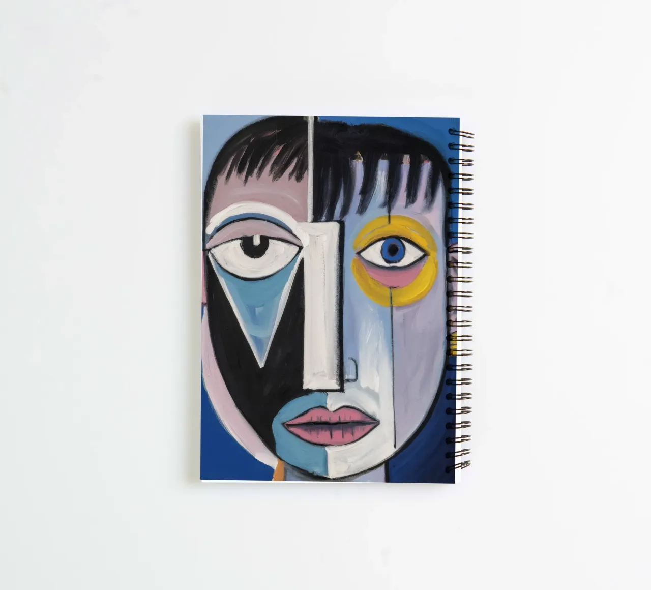 Abstract Geometric Face spiral notebook by Lunar Templar