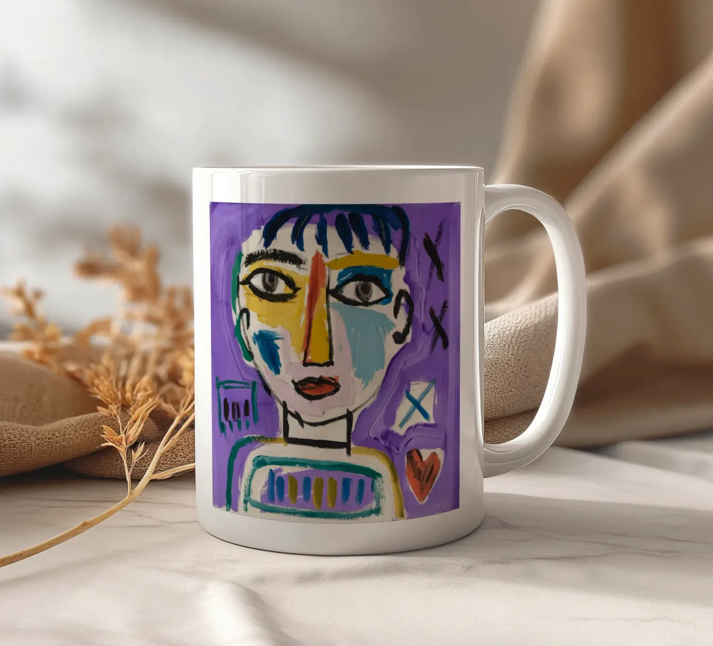 Simplistic Abstract Character ceramic mug by Lunar Templar