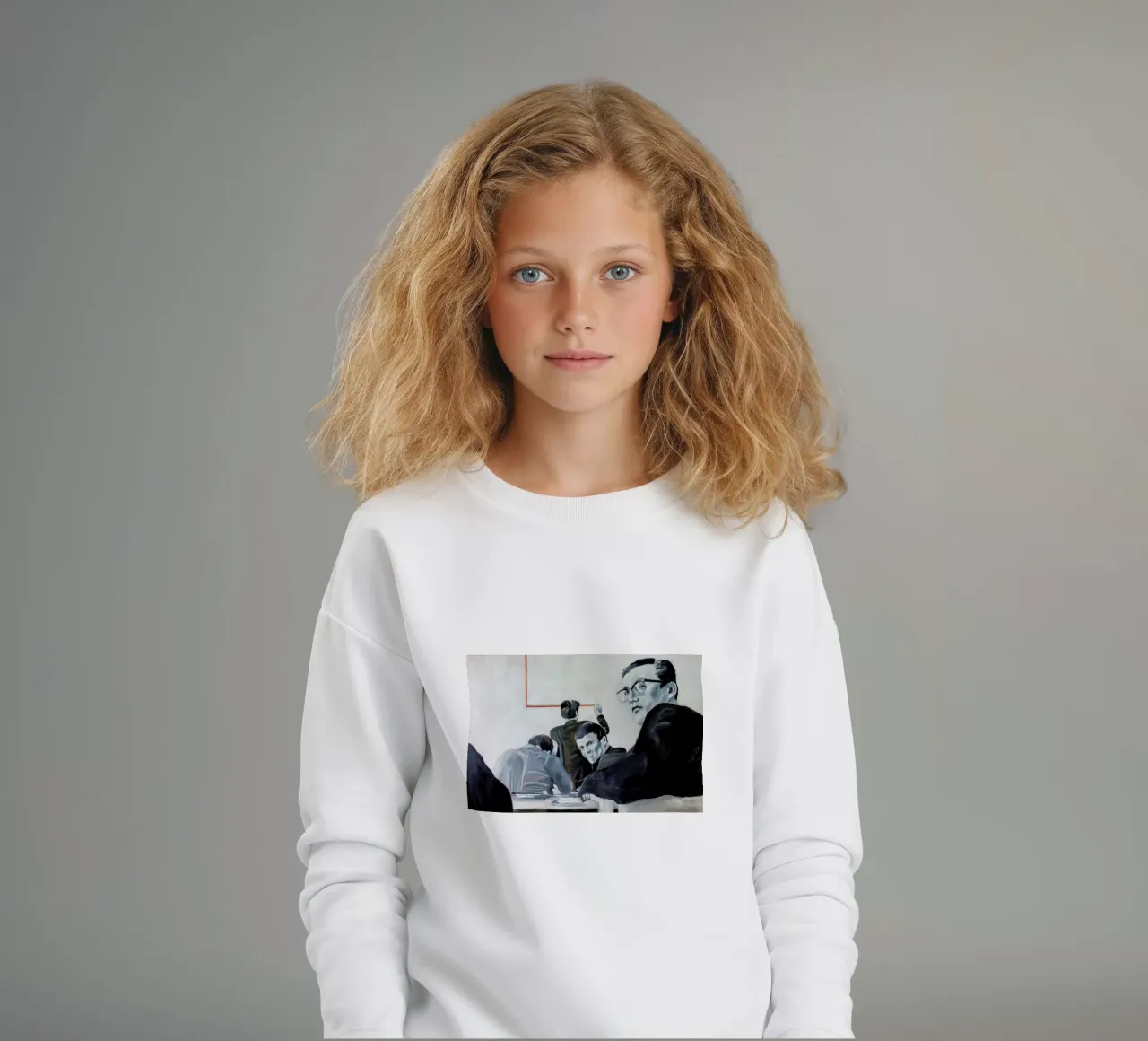 Die Arbeit der Zeit- Johnny Trotz und die Quadratur des Kreises kids sweatshirt by Alexandra Bolzer