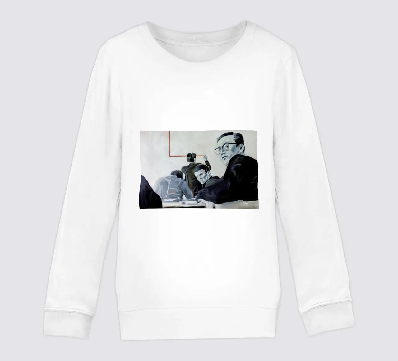 Die Arbeit der Zeit- Johnny Trotz und die Quadratur des Kreises kids sweatshirt by Alexandra Bolzer