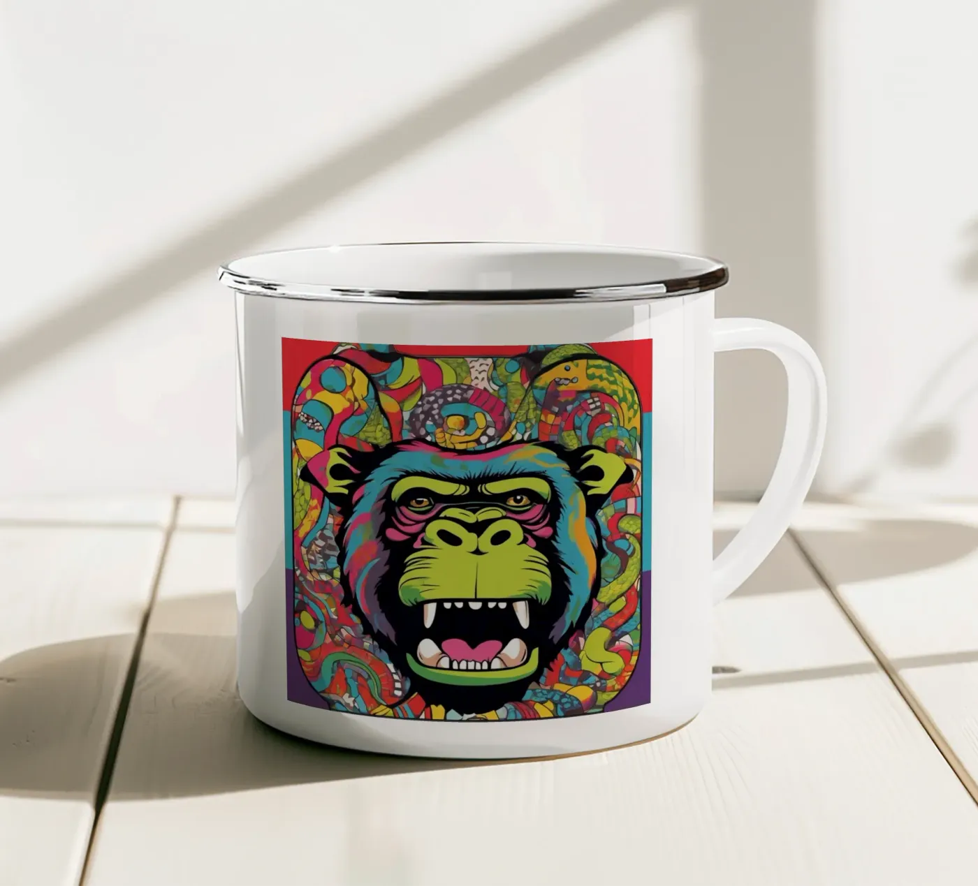 Monkey circus enamel mug by CASTILO