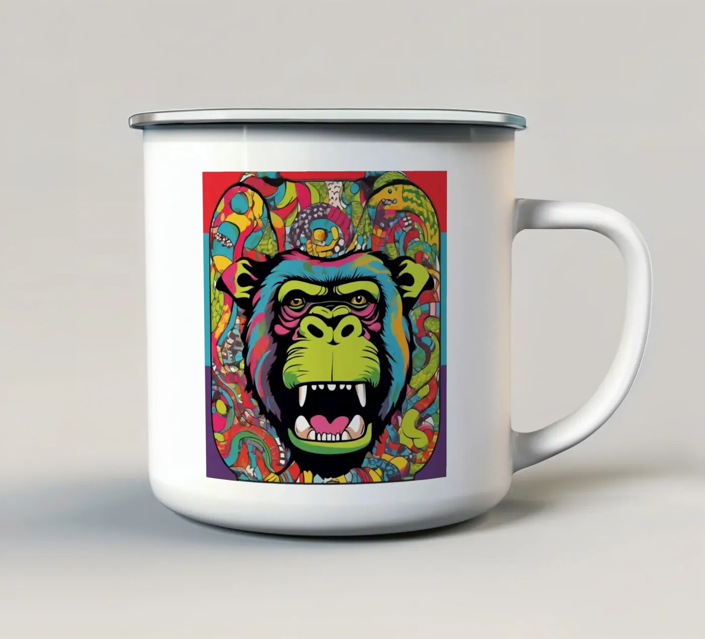 Monkey circus enamel mug by CASTILO