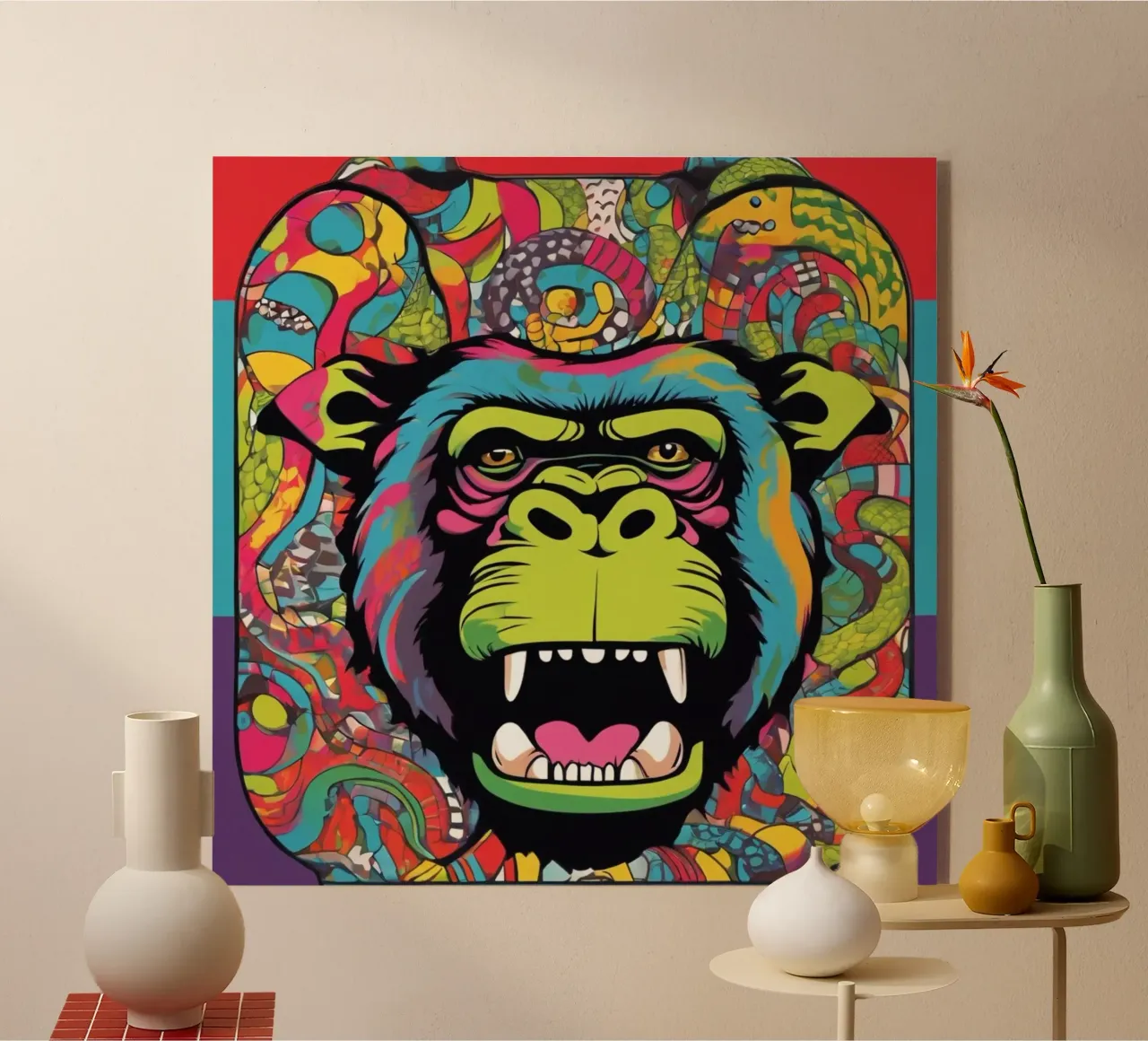 Apen circus acryl van CASTILO