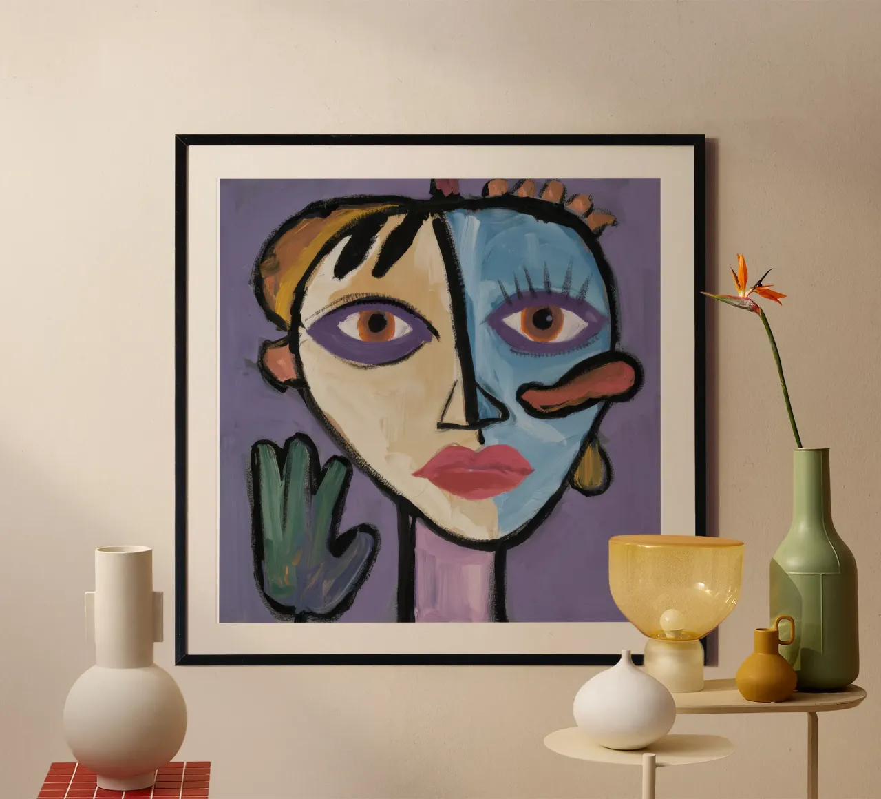 Ritratto astratto a due colori poster da Lunar Templar