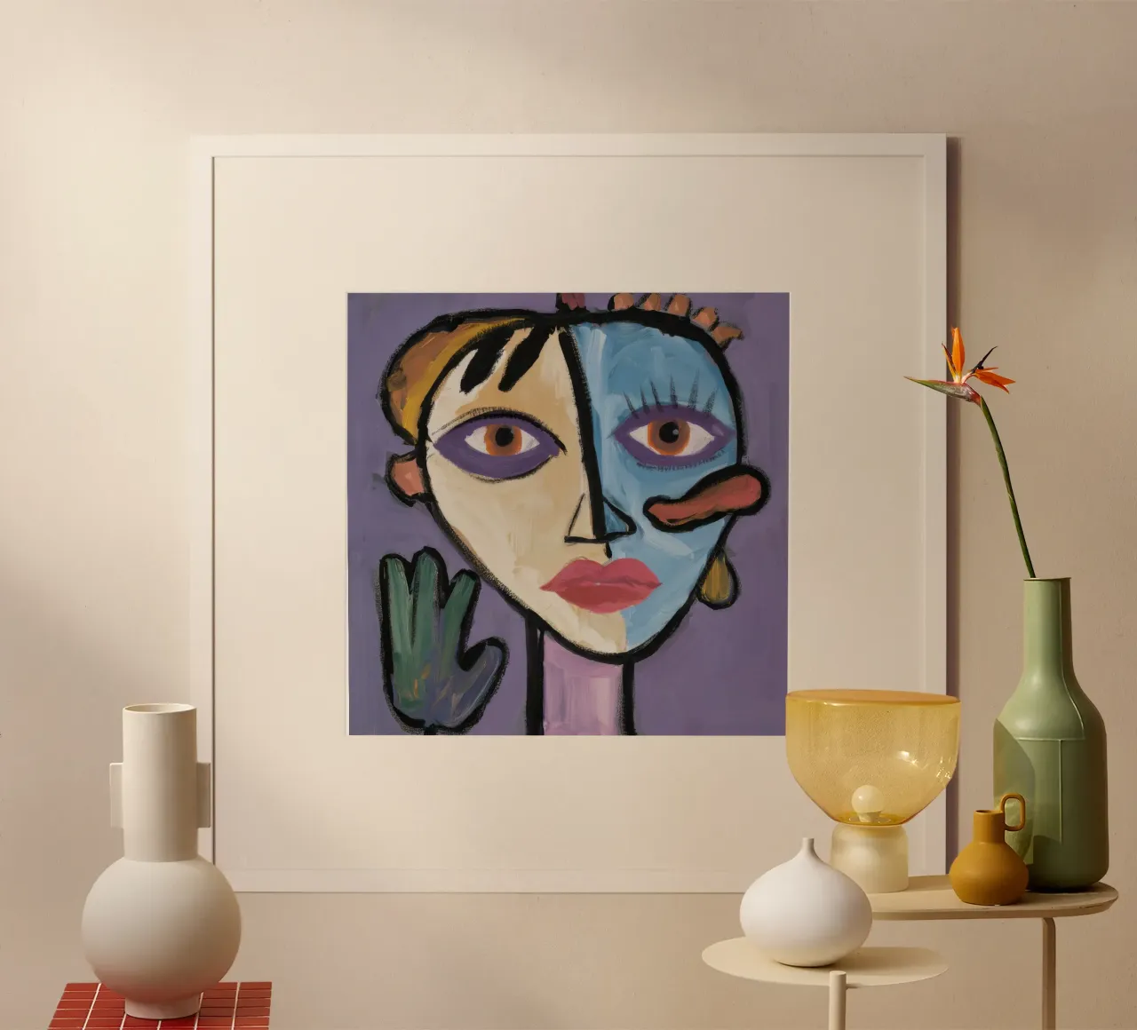 Ritratto astratto a due colori poster da Lunar Templar