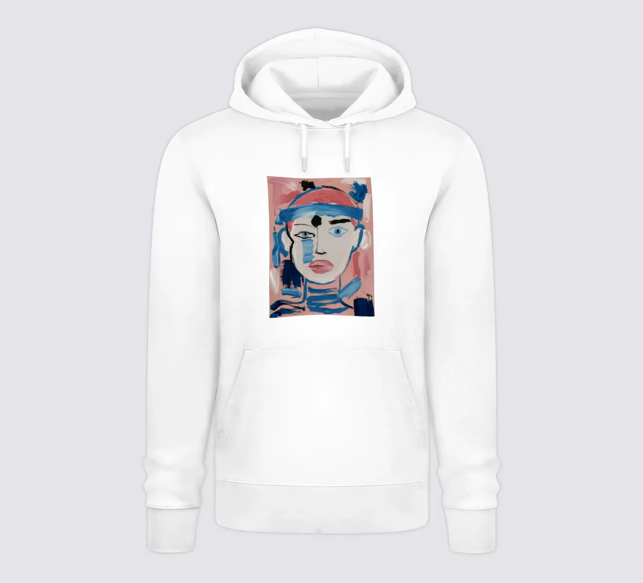 Rostro abstracto fragmentado sudadera con capucha de Lunar Templar