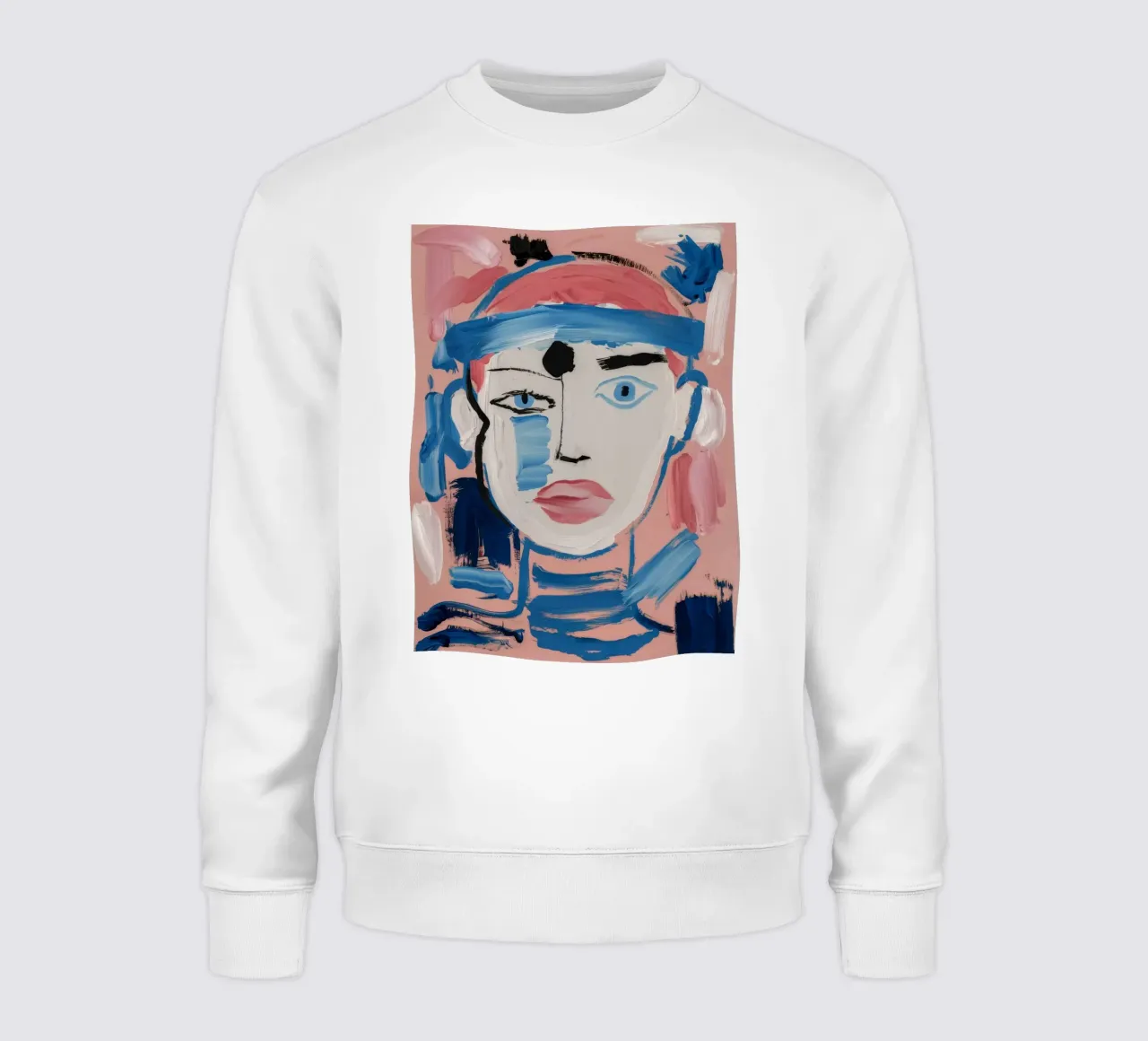 Gefragmenteerd abstract gezicht sweatshirt van Lunar Templar