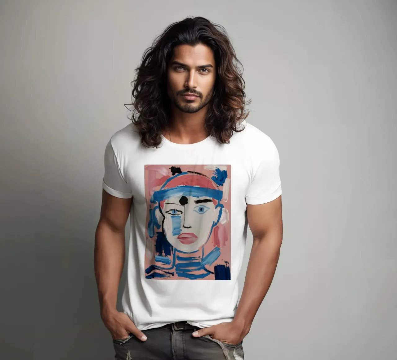 Gefragmenteerd abstract gezicht t-shirt van Lunar Templar