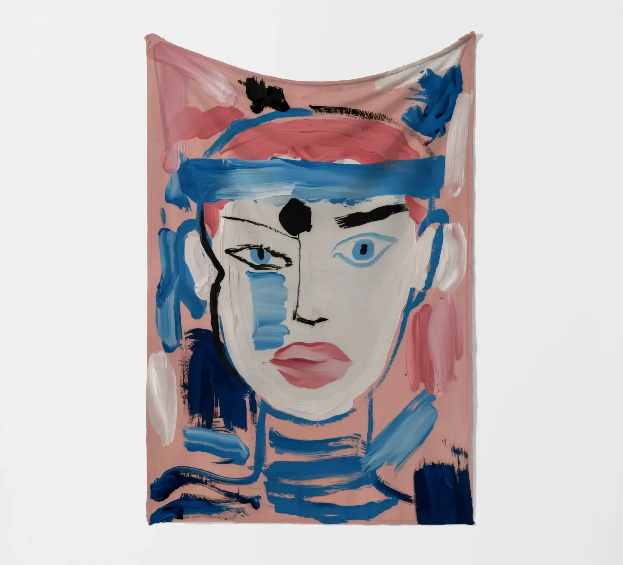 Gefragmenteerd abstract gezicht fleecedeken van Lunar Templar