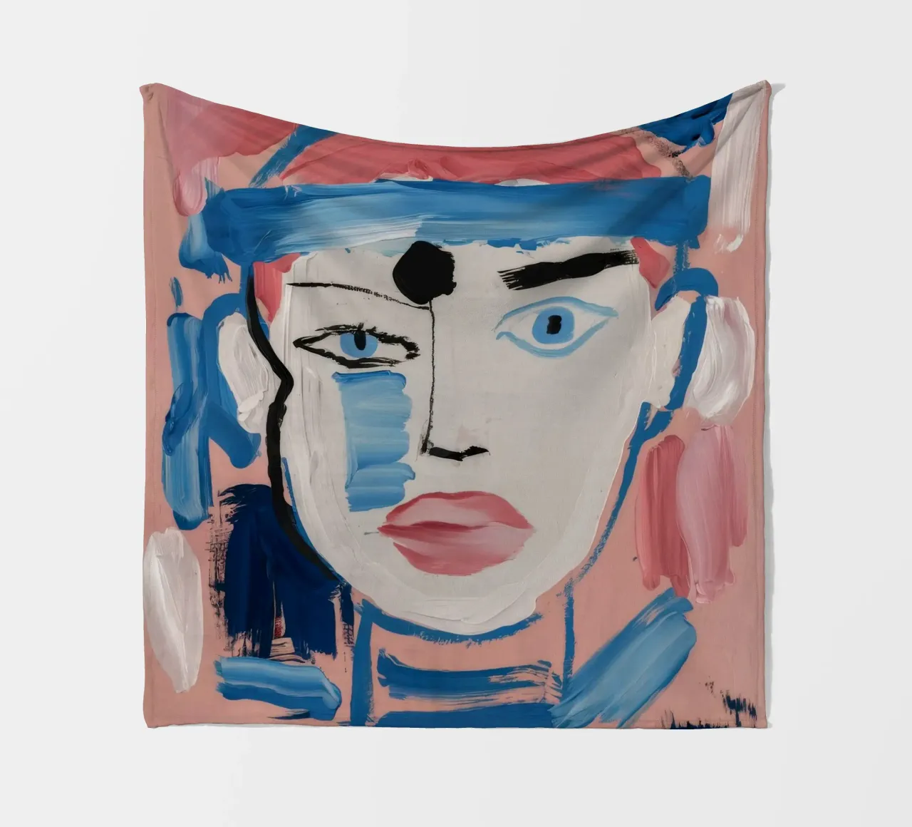 Gefragmenteerd abstract gezicht fleecedeken van Lunar Templar