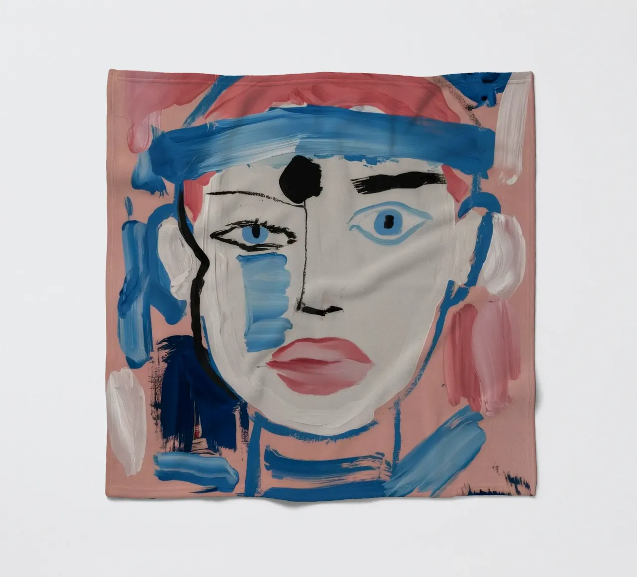 Gefragmenteerd abstract gezicht fleecedeken van Lunar Templar