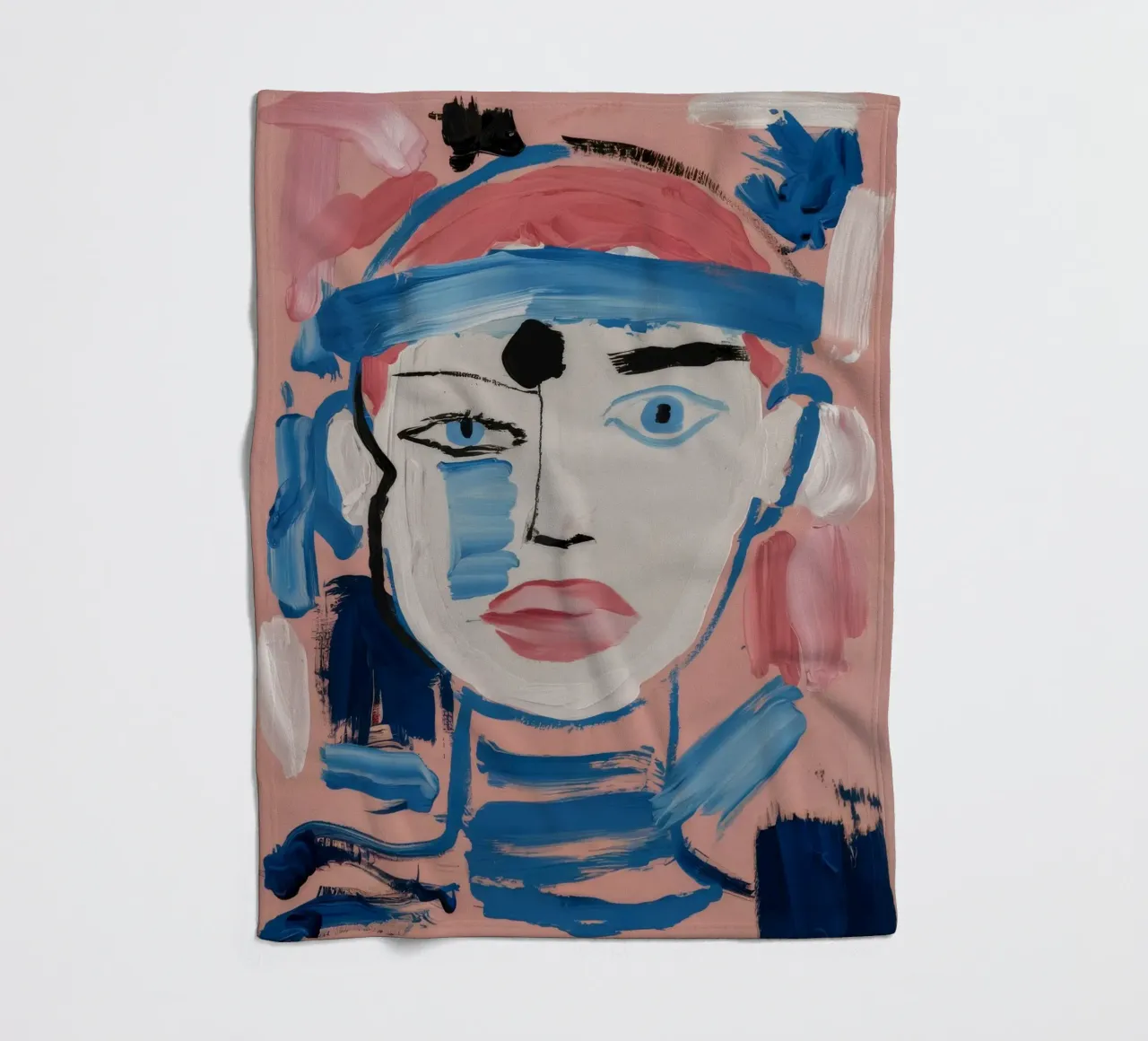 Gefragmenteerd abstract gezicht fleecedeken van Lunar Templar