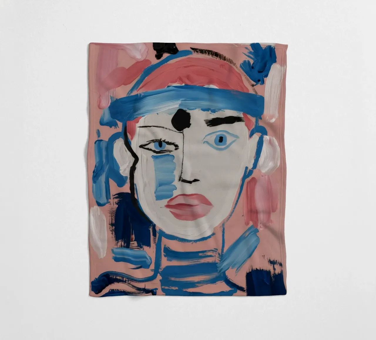 Gefragmenteerd abstract gezicht fleecedeken van Lunar Templar