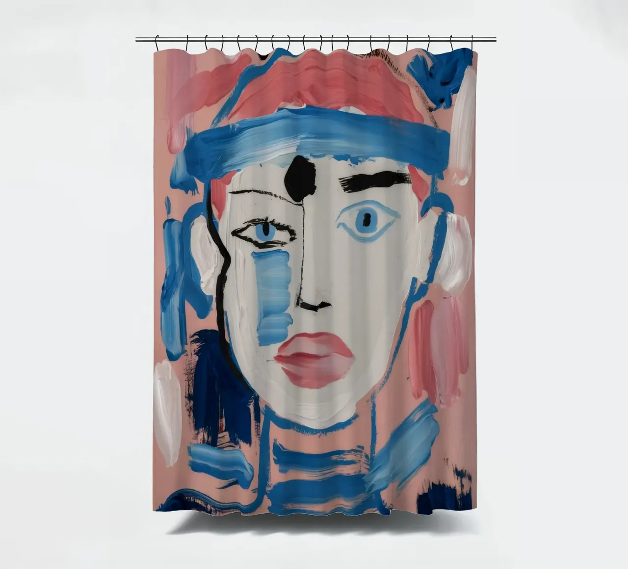 Gefragmenteerd abstract gezicht douchegordijn van Lunar Templar