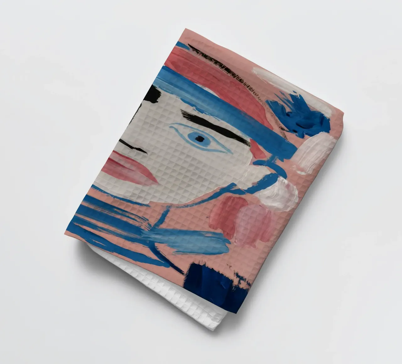 Gefragmenteerd abstract gezicht theedoek van Lunar Templar