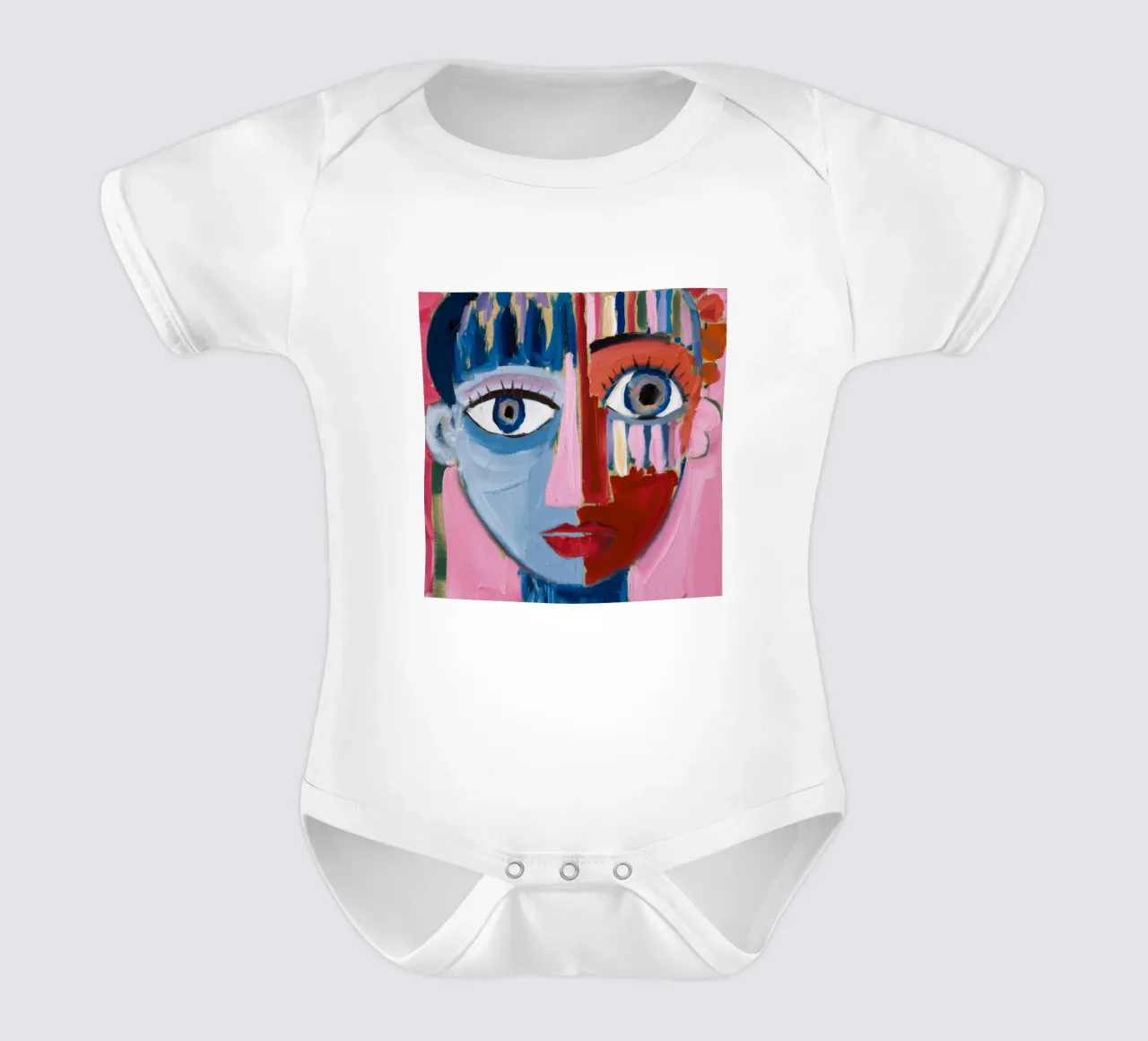 Dynamic Abstract Character short-sleeve baby romper by Lunar Templar