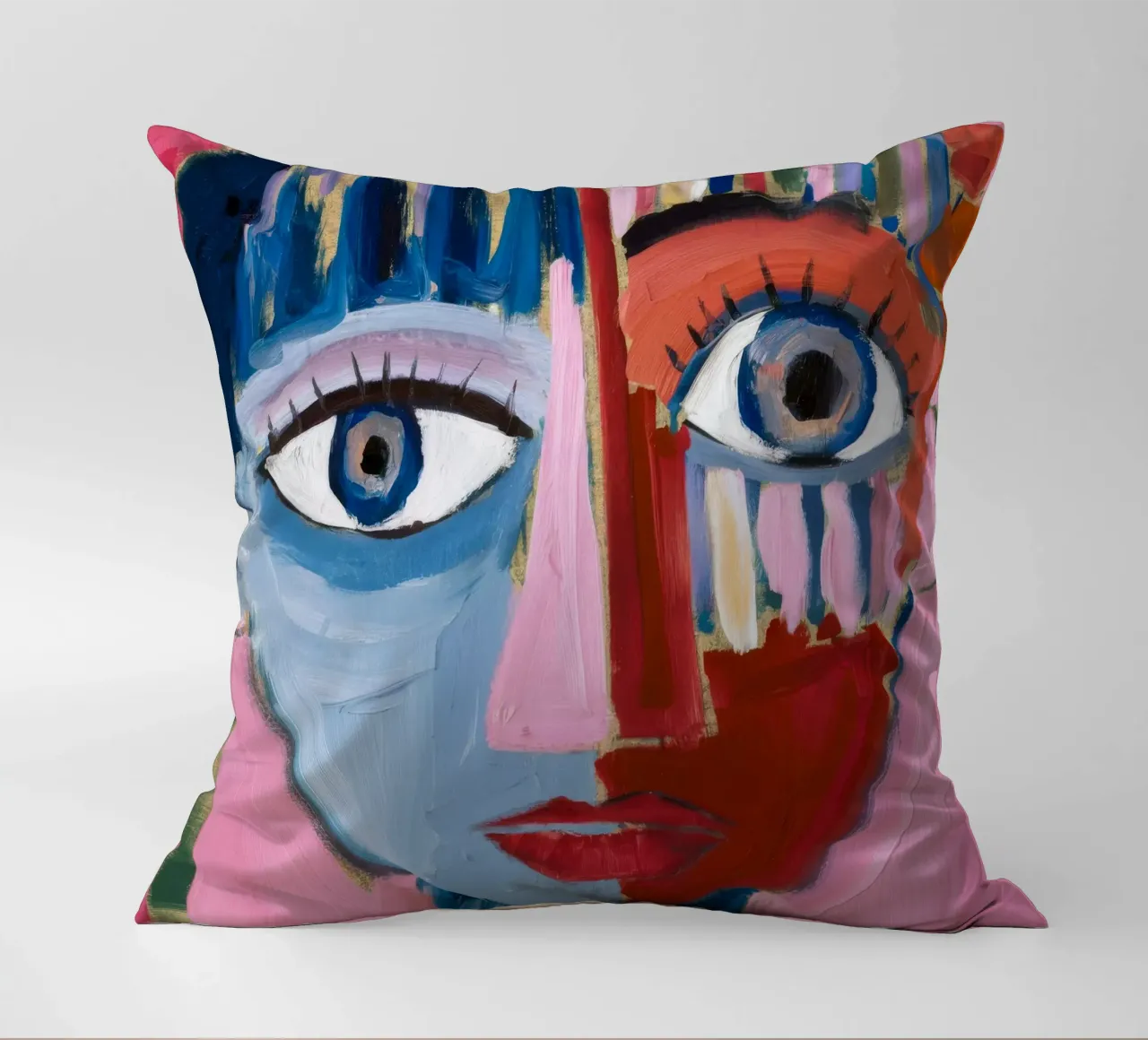 Dynamic Abstract Character decorative cushion by Lunar Templar