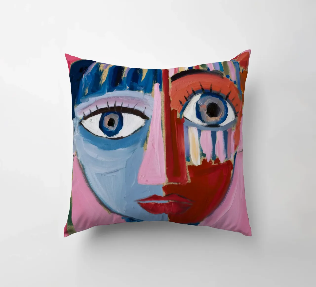 Dynamic Abstract Character decorative cushion by Lunar Templar