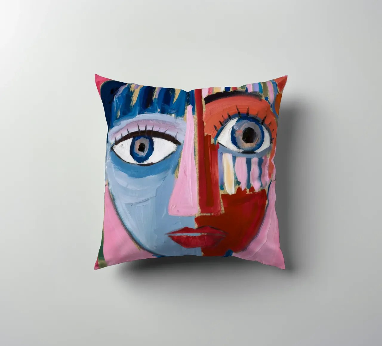 Dynamic Abstract Character decorative cushion by Lunar Templar