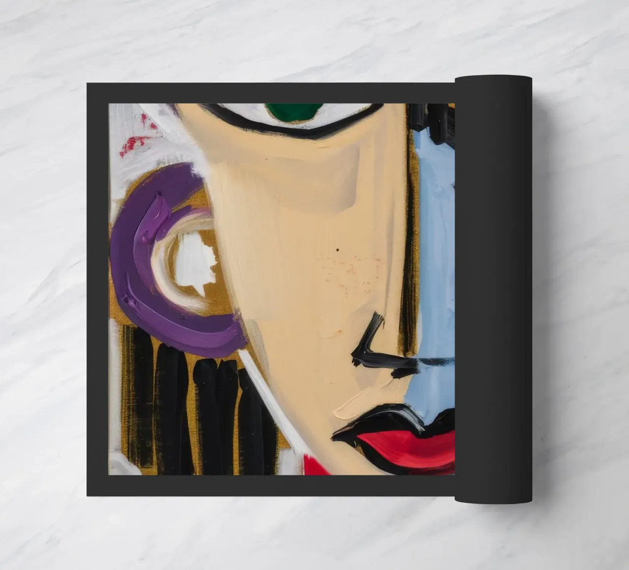 Whimsical Abstract Face doormat by Lunar Templar