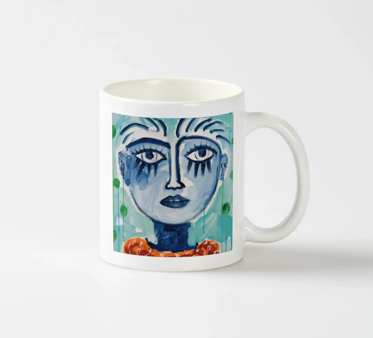 Ritratto geometrico in grassetto tazza in ceramica da Lunar Templar