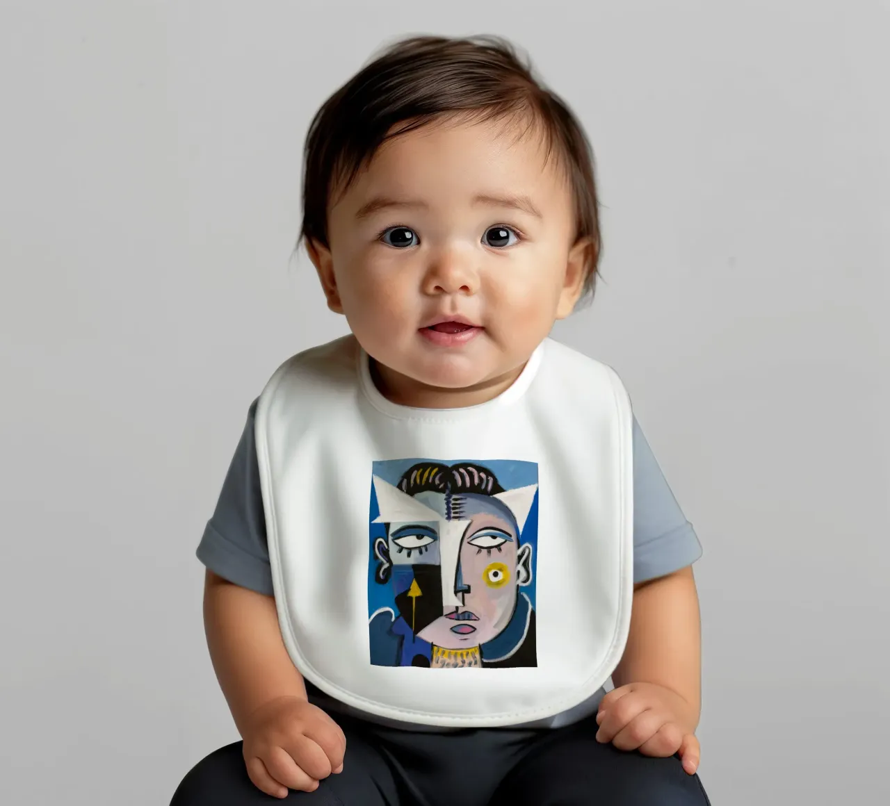 Vibrant Abstract Character baby bib by Lunar Templar