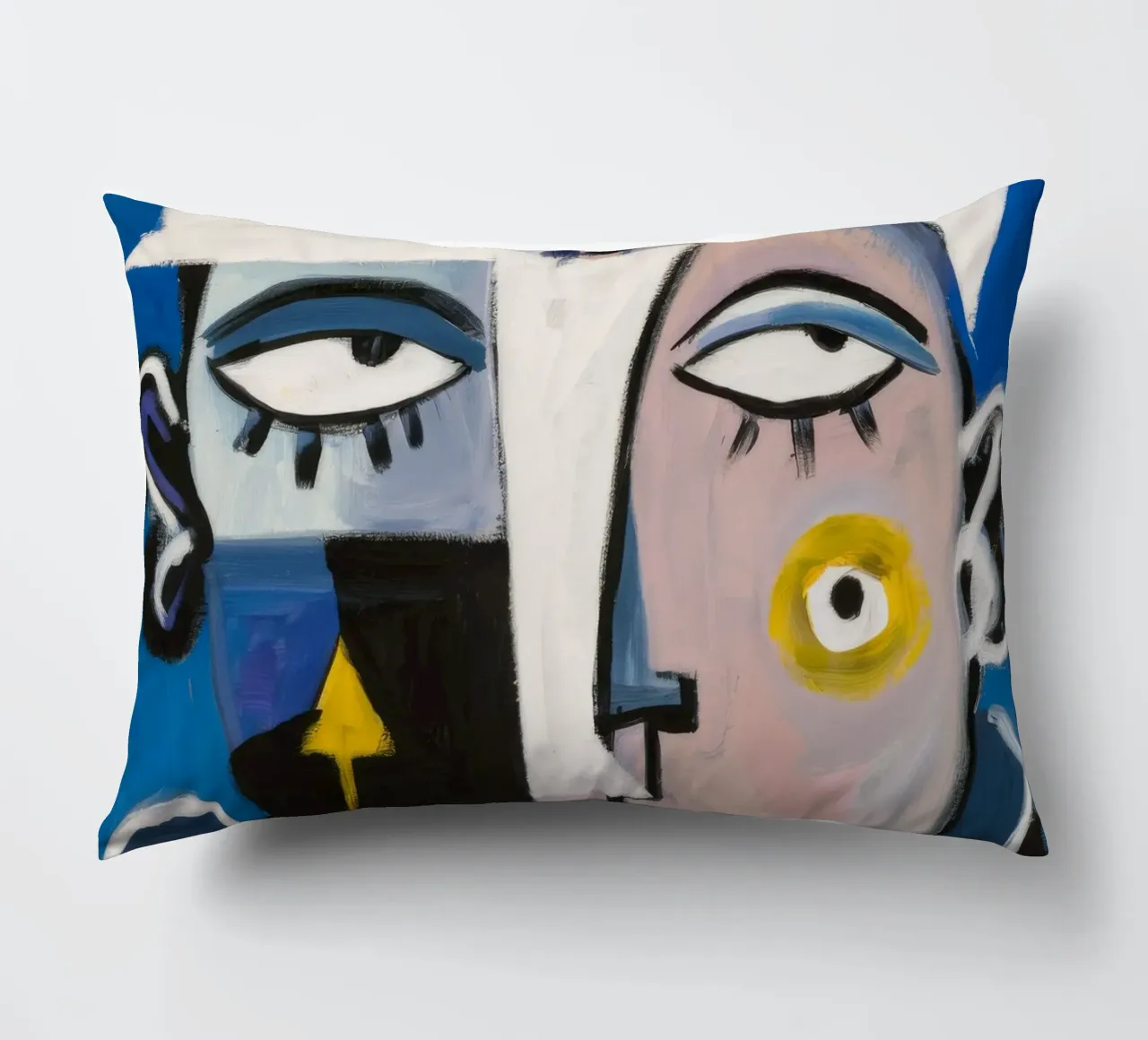Vibrant Abstract Character decorative cushion by Lunar Templar