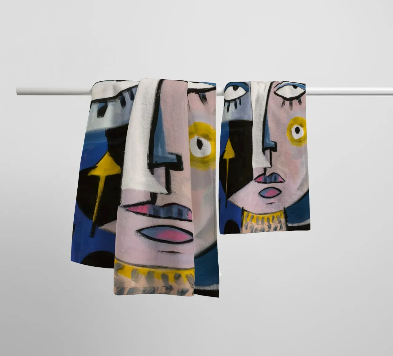 Vibrant Abstract Character towel by Lunar Templar