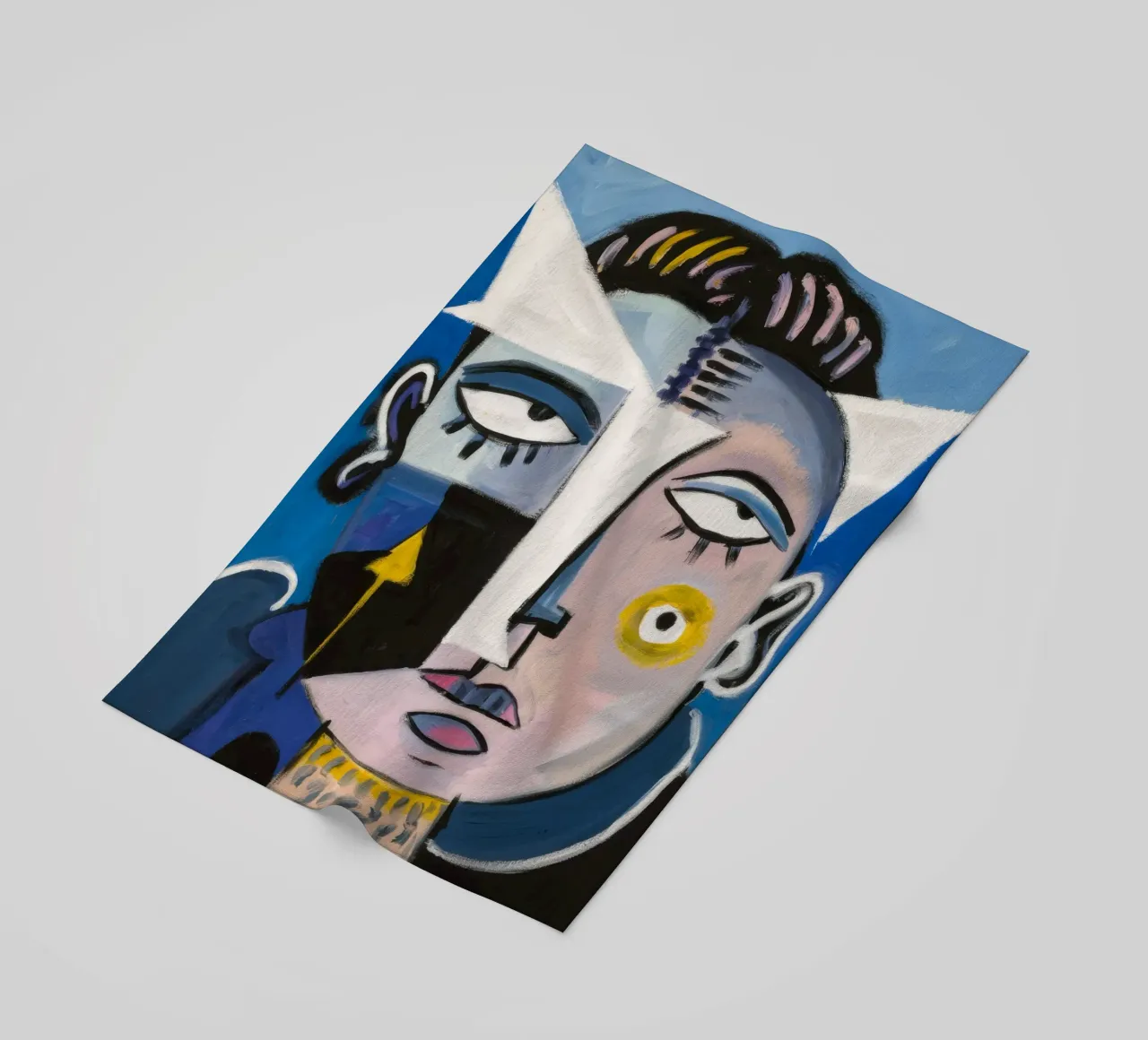 Vibrant Abstract Character beach towel by Lunar Templar