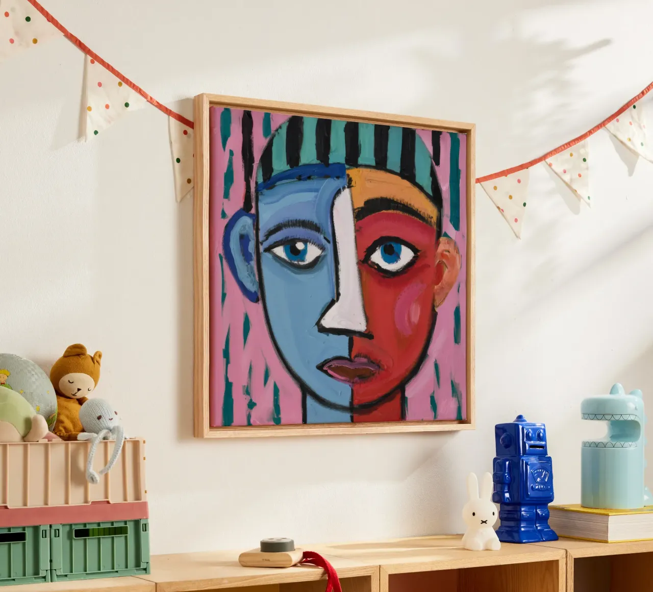 Surreal Abstract Vision canvas with Floater frame by Lunar Templar