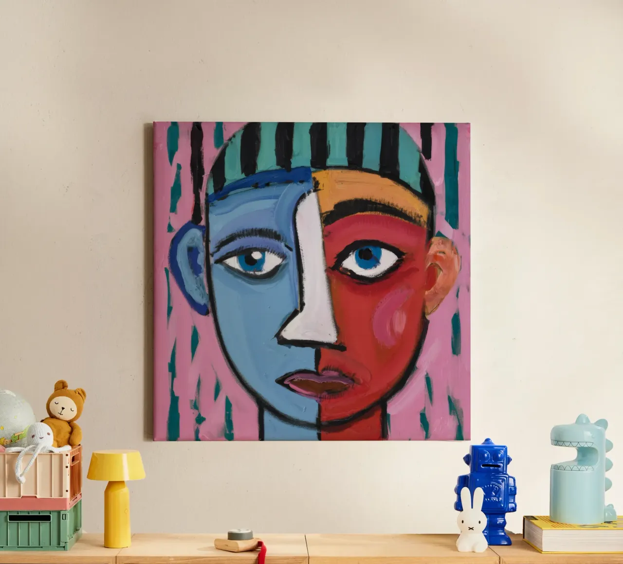 Surreal Abstract Vision canvas with Floater frame by Lunar Templar