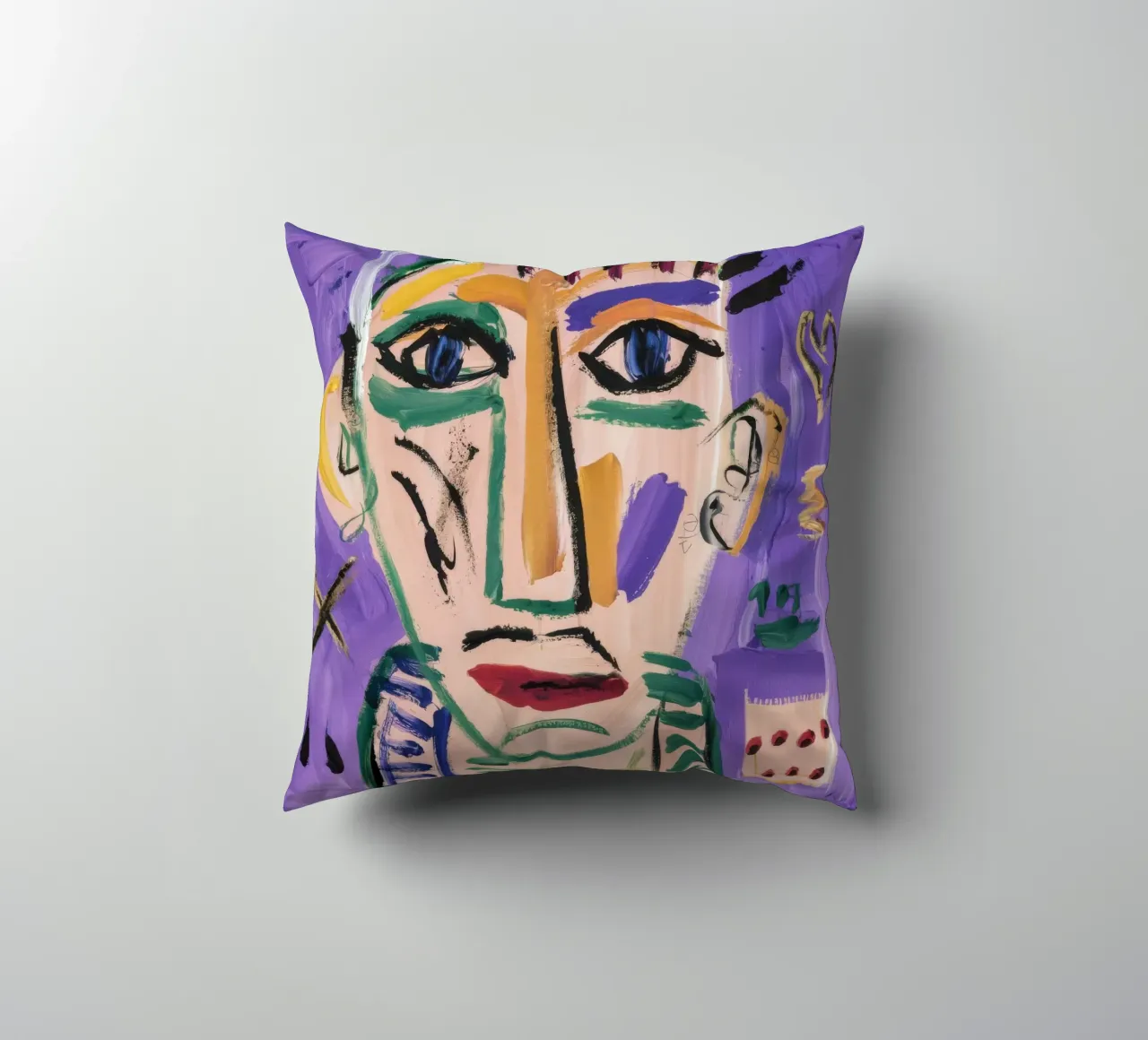 Abstract Portrait Masterpiece decorative cushion by Lunar Templar