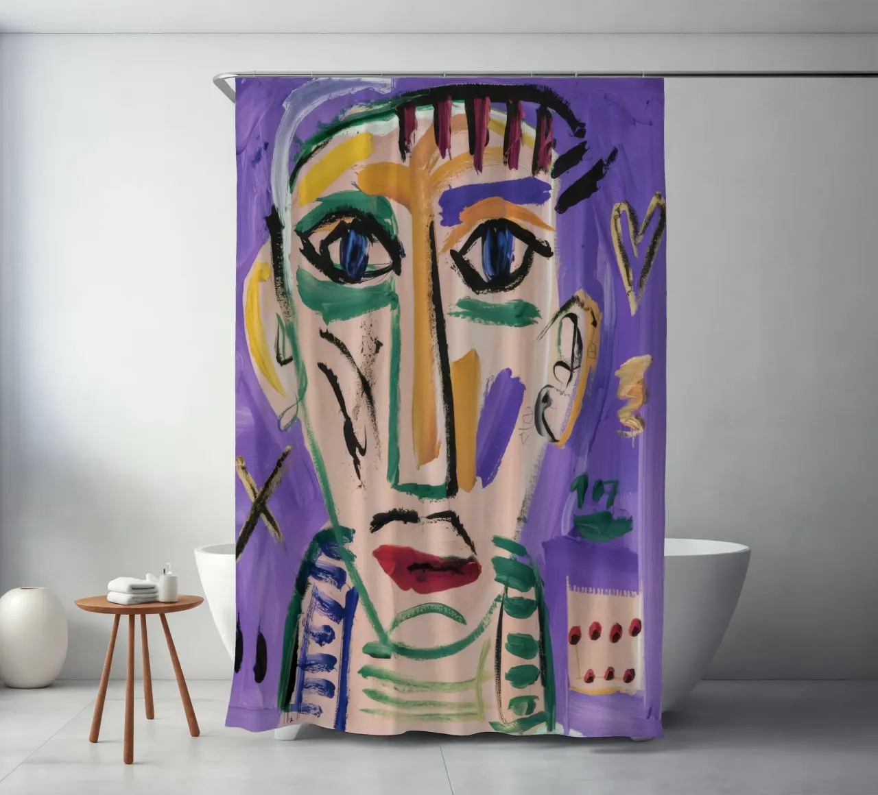 Abstract Portrait Masterpiece shower curtain by Lunar Templar