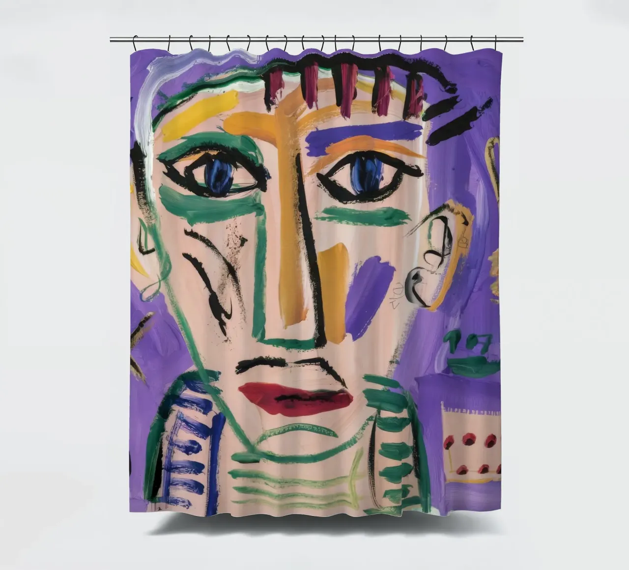 Abstract Portrait Masterpiece shower curtain by Lunar Templar
